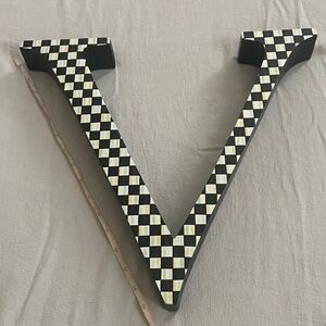 Mackenzie-Childs Checkered Letter V Decor